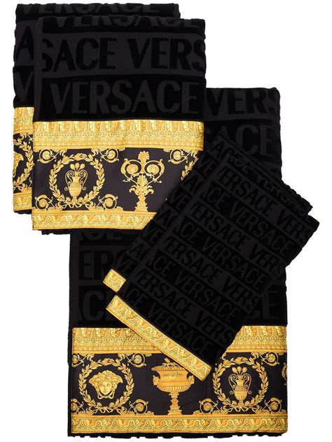 versace red bath towel set|Versace bath sets.